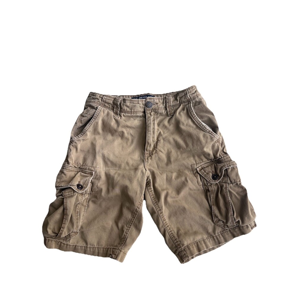 American Eagle Outfitters Mens Cargo Shorts Khaki Classic Length Size 28